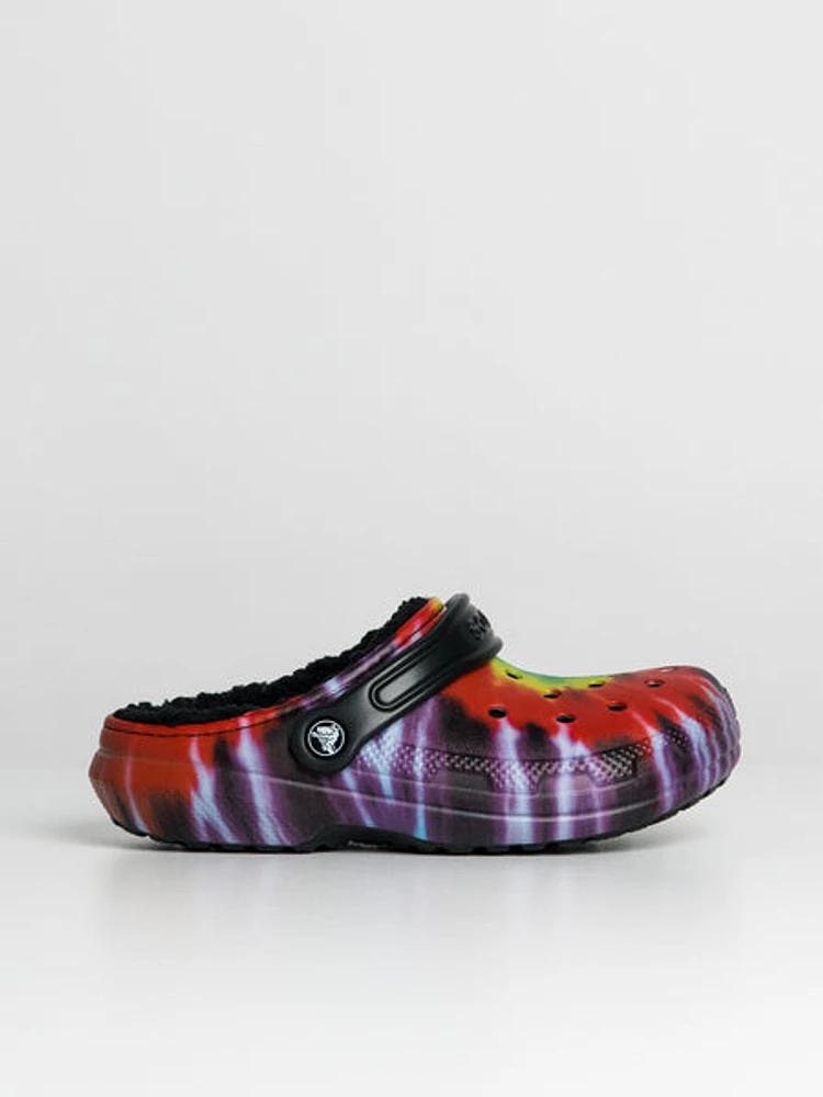 Womens Crocs Classic Lined Tie Dye Graphic Clogs - Clearance