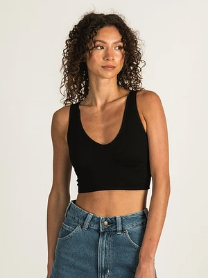 Dynamic Deep V Crop Ribbed Bralette