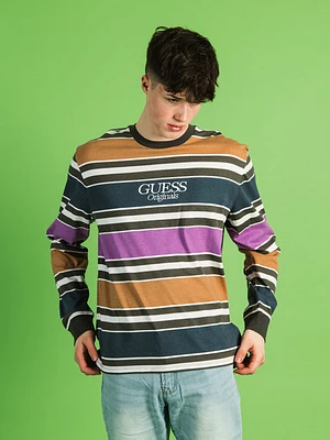 Guess Go Block Stripe Long Sleeve Tee