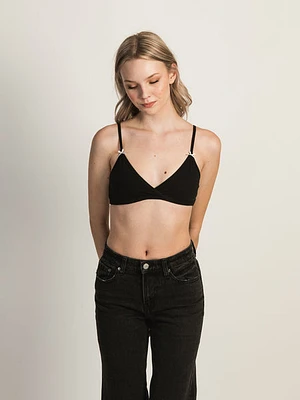 Harlow Classic Triangle Bow Bralette - Black