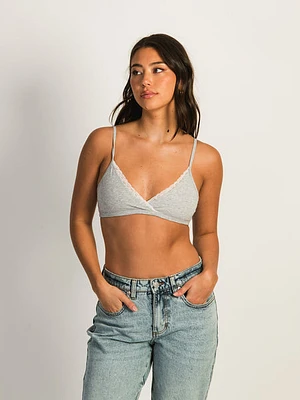 Harlow Classic Triangle Lace Bralette - Heather Grey