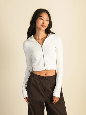 Harlow Ellie Ribbed Zip Up - Cream