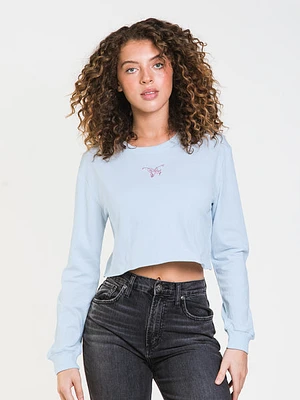 Harlow Amber Cropped Embroidered Crewneck Sweater