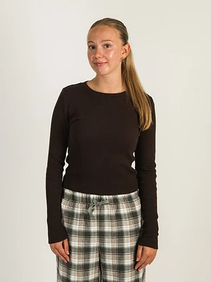 Harlow River Waffle Long Sleeve - Chocolate