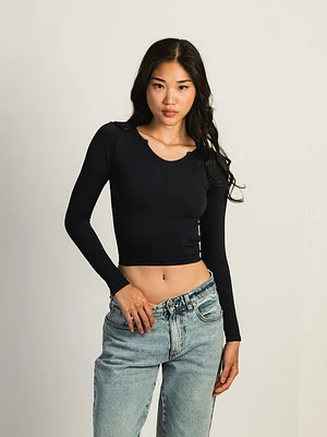 Harlow Harper Notch Long Sleeve - Navy