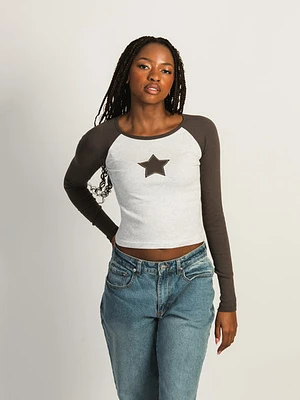 Harlow Blair Long Sleeve Print Raglan - Star