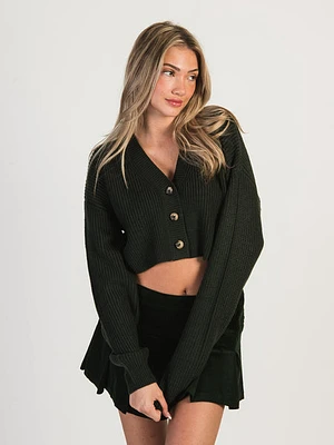 Harlow Kimmy Cropped Cardi - Forest