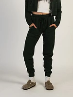 Harlow High Rise Fleece Jogger - Forest