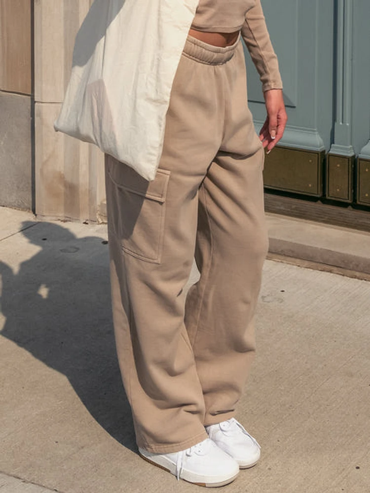 Harlow Andi Cargo Sweatpants - Mocha