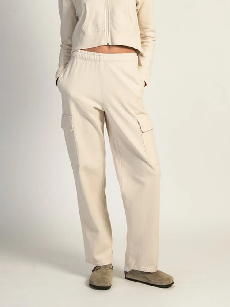 Harlow Andi Cargo Sweatpants - Cream