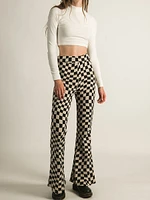 Harlow High Rise Flare Check Pants - Clearance