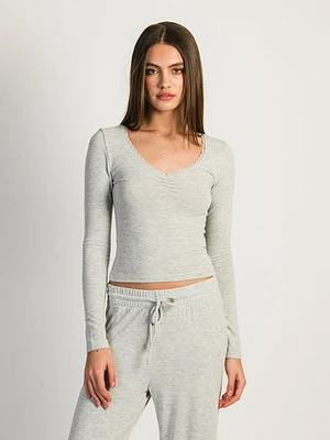 Harlow Arabella Melange Long Sleeve - Heather Grey