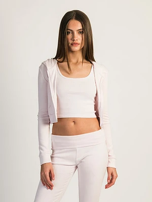 Harlow Ellie Ribbed Zip Up - Baby Pink