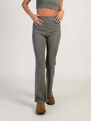 Harlow Holly Ribbed Pant - Charcoal