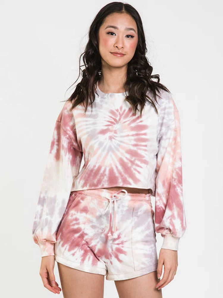 Harlow Giselle Tie Dye Cropped Crew - Clearance