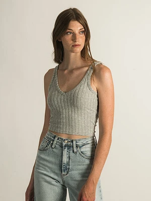 Harlow Ribbed Vneck Tank Top - Clearance