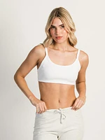 Harlow Ribbed Open Back Bralette - White