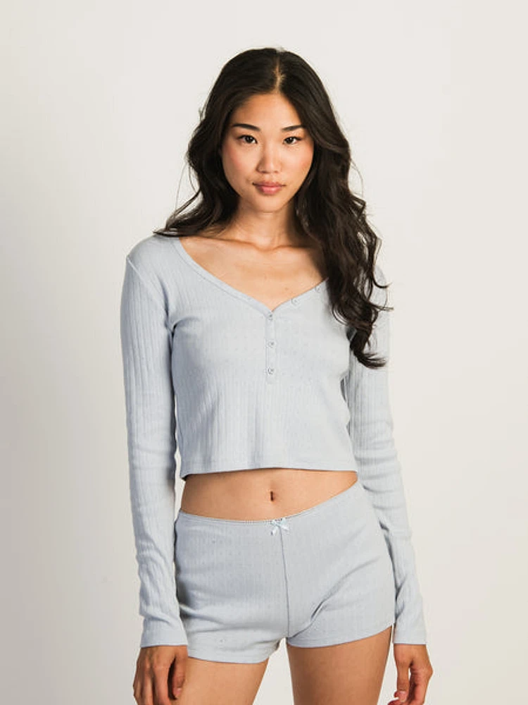 Harlow Pia Pointelle Long Sleeve Henley