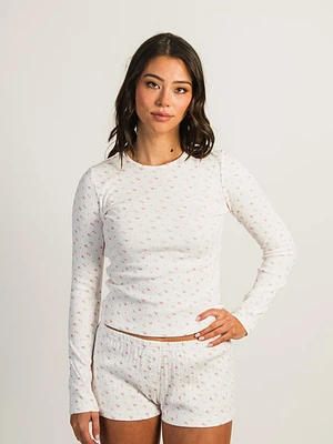 Harlow Payton Pointelle Long Sleeve Print - White/pink