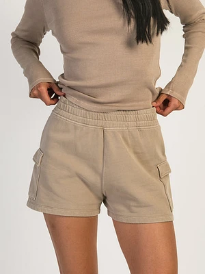 Harlow Heidi Fleece Cargo Short - Mocha