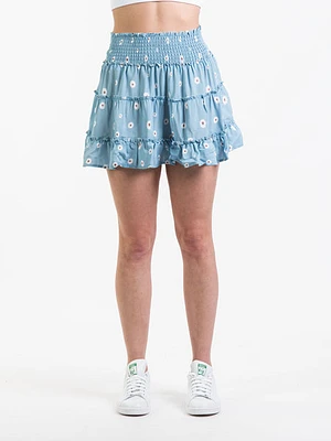 Harlow Shirred Tiered Print Skirt