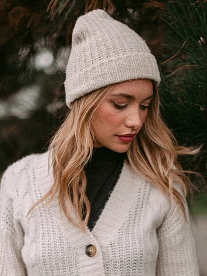 Harlow Plush Ribbed Beanie - Clearance