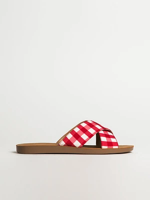 Womens Harlow Cami Sandals - Red Gingham