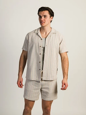 Island Haze Yarn Dye Stripe Woven Short Sleeve Shirt