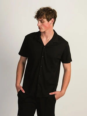 Kolby Waffle Shirt - Black