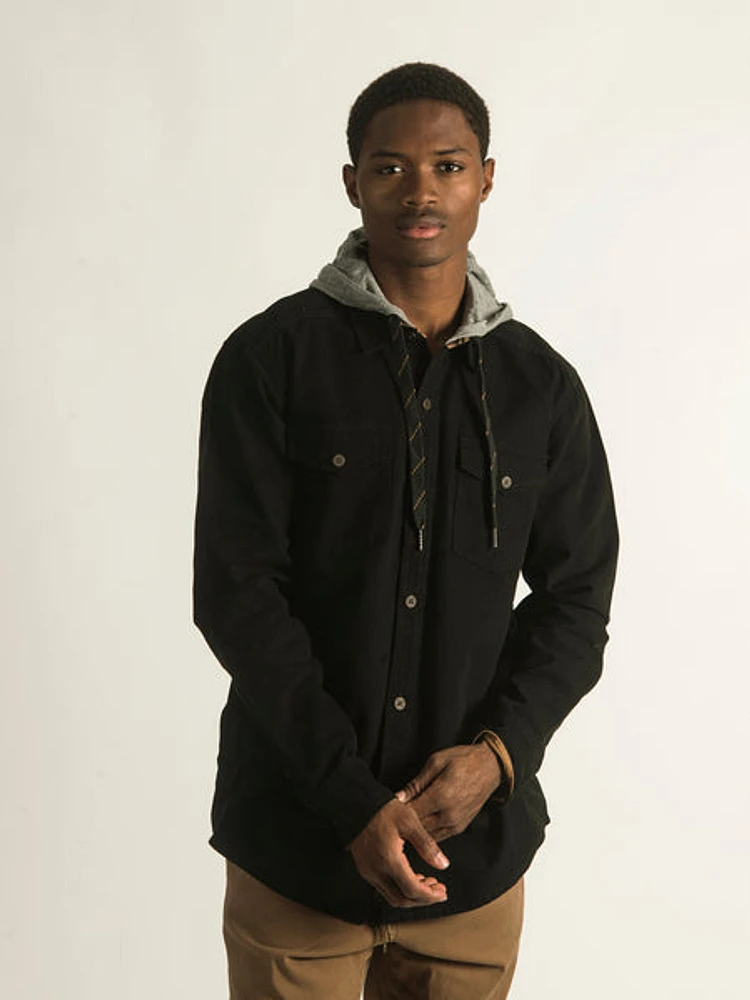 Kolby Collared Hoodieed Button Up - Clearance