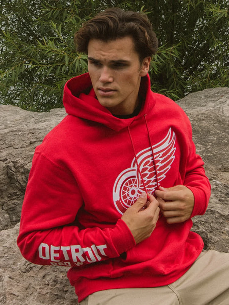Champion Nhl Detroit Red Wings Center Ice Pull Over Hoodie