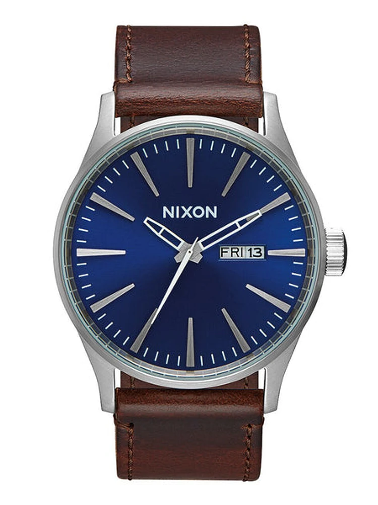 Nixon Sentry Leather Watch