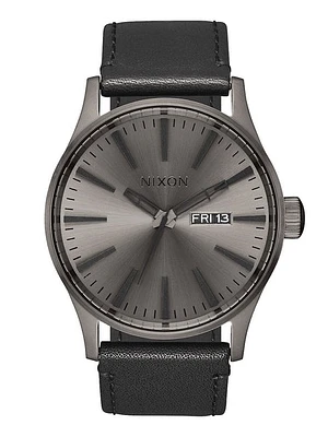 Nixon Sentry Leather - Gunmetal/black Watch