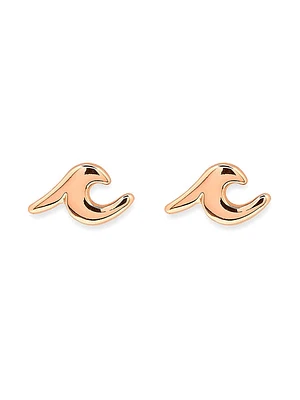 Pura Vida Wave Stud Earrings Rose Gold