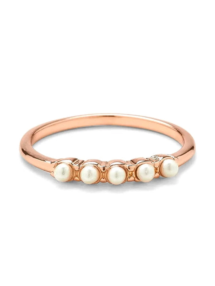 Pura Vida Mini Pearl Pave Ring