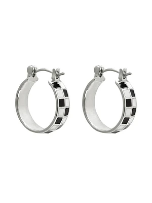 Pura Vida Checkerboard Huggie Earrings