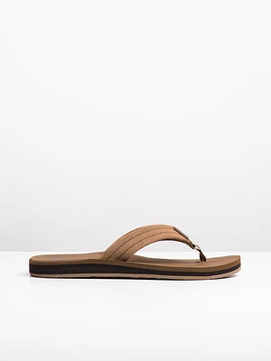 Mens Quiksilver Carver Suede Tan Solid Sandals - Clearance