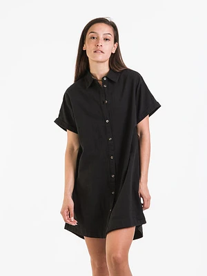 Rhythm Classic Linen Shirt Dress - Clearance