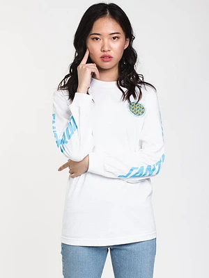 Womens Handsa Wheel Long Sleeve Tee - White - Clearance