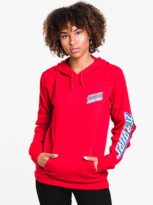 Womens Multi Strip P/d Hoodie- Red - Clearance