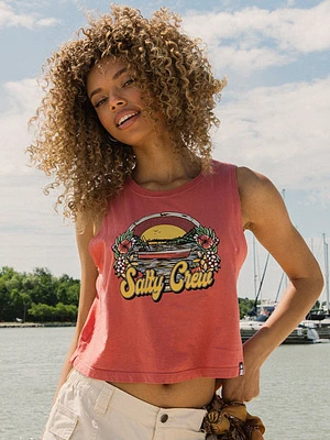 Salty Crew On Vacation Cropped Tank Top