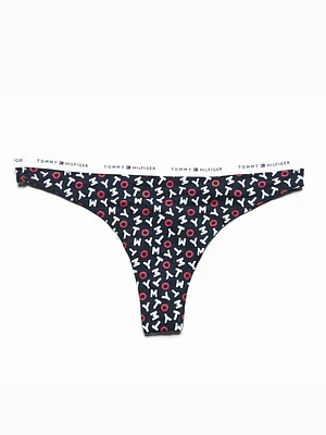 Womens Logo Band Thong - Navy - Clearance