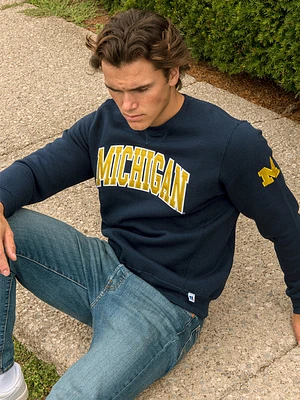 Russell Ncaa Michigan Sleeve Embroidered Crew