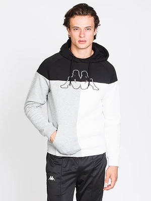 Kappa Betro Logo Pullover Hoodie - Black/grey - Clearance