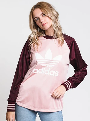 Womens Trefoil Long Sleeve Tee - Pink - Clearance