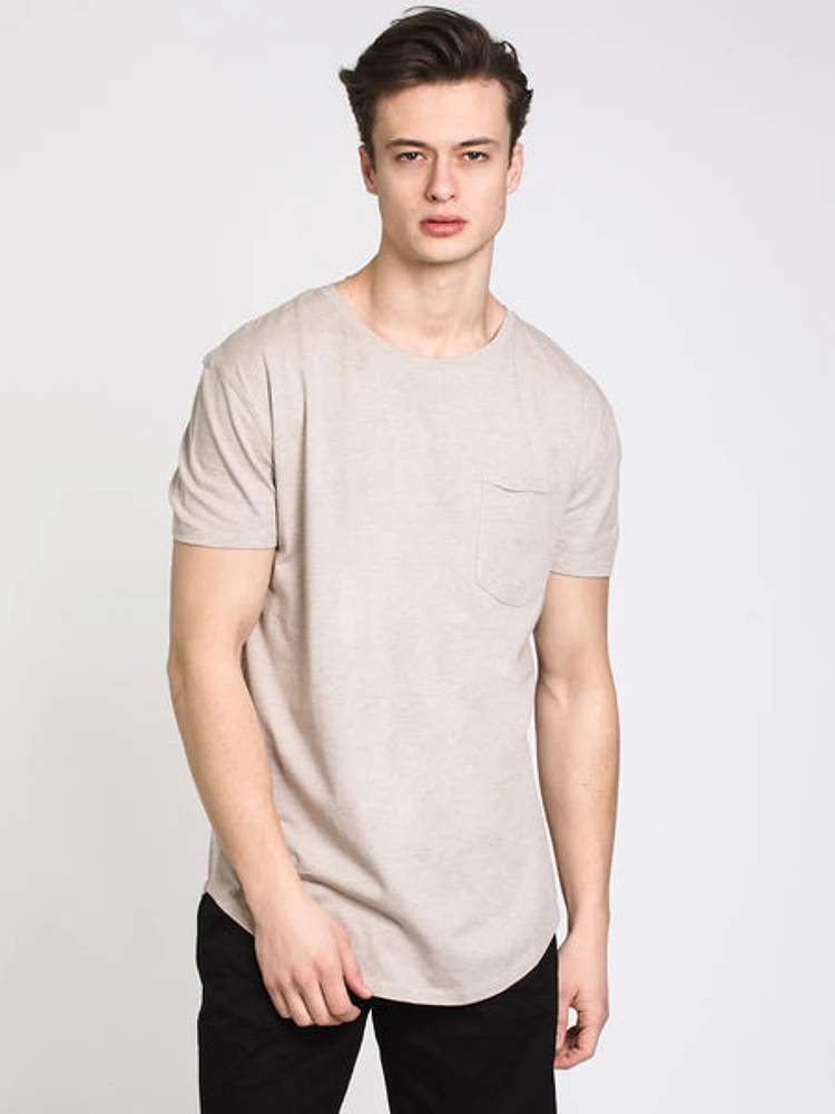 Mens Longline T - Bone - Clearance