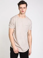 Mens Longline T - Bone - Clearance