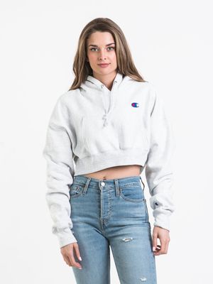 white champion hoodie cropped