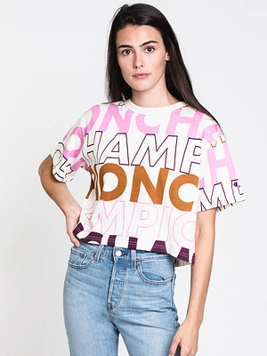 Womens Heritage Block Text Crop Tee - Clearance
