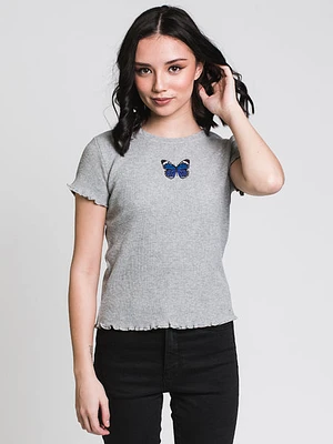 Harlow Waffle Embroidered Tee - Clearance